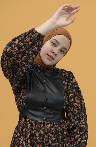 Black Hijab Dress 22K8516-05