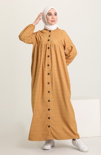 Senf Hijab Kleider 22K8523-01