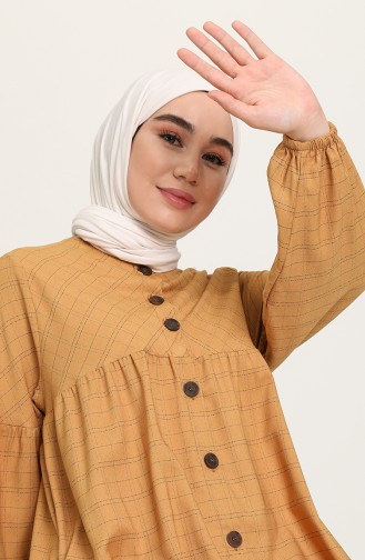 Mustard Hijab Dress 22K8523-01