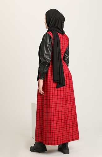 Red Hijab Dress 22K8529-06