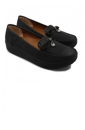 Black Woman Flat Shoe 21MESBABPOT0002_SYH.Siyah