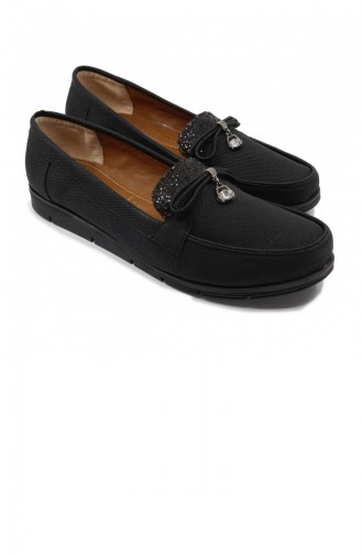 Black Woman Flat Shoe 21MESBABPOT0005_SYH.Siyah