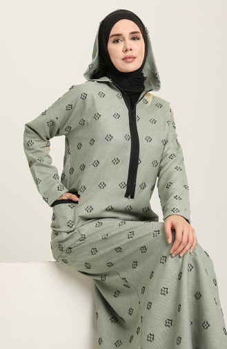 Robe Hijab Vert noisette 22K8461-01