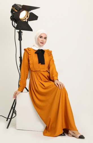 Senf Hijab Kleider 228331-03