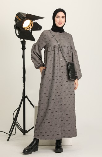 Grau Hijab Kleider 22K8402-03