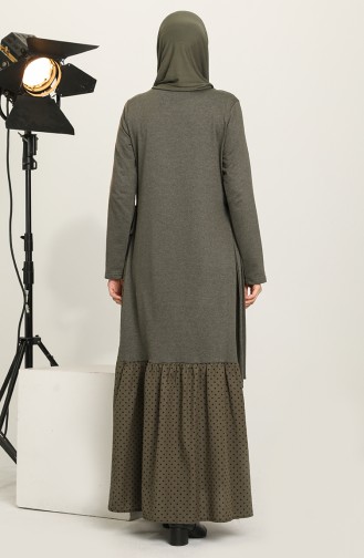 Khaki Hijab Dress 3308-02