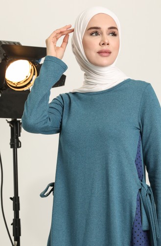 Robe Hijab Pétrole 3308-04
