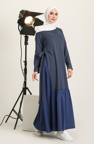 Indigo Hijab Dress 3308-03