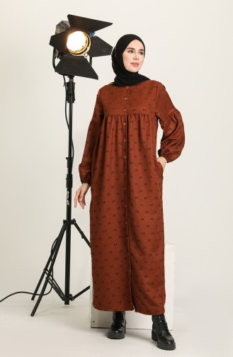 Brown Hijab Dress 22K8402-01