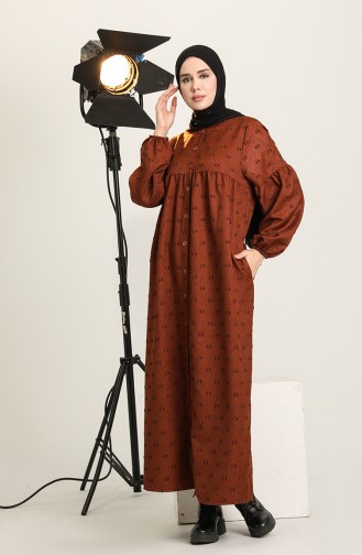 Brown Hijab Dress 22K8402-01