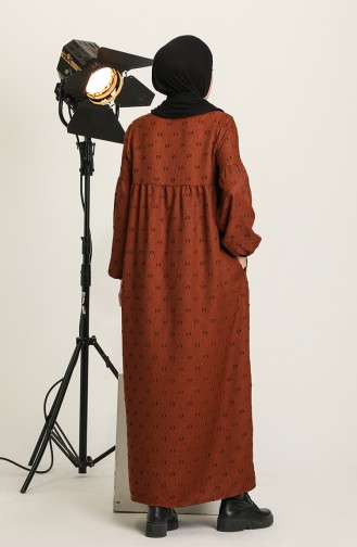 Robe Hijab Couleur Brun 22K8402-01