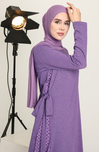 Lila Hijab Kleider 3308-07
