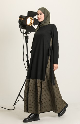 Khaki Hijab Dress 3308-01