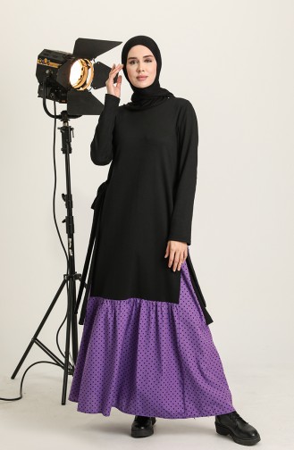 Lila Hijab Kleider 3308-08