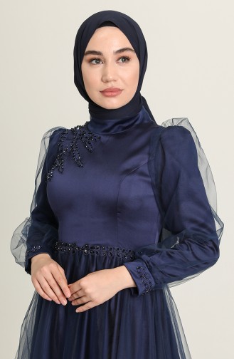 Habillé Hijab Bleu Marine 3409-05