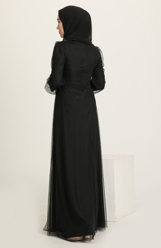 Schwarz Hijab-Abendkleider 4857-08