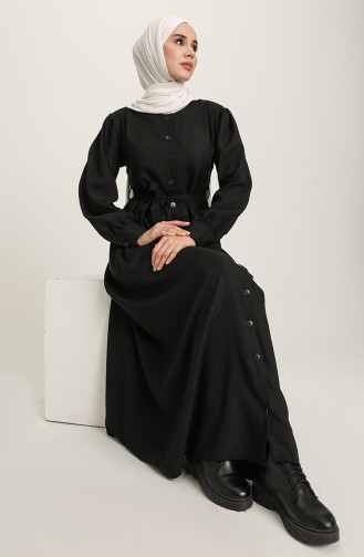 Black Hijab Dress 22K8522-01