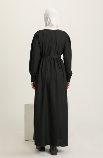 Schwarz Hijab Kleider 22K8522-01