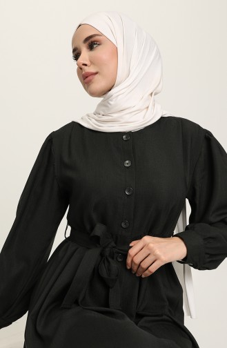 Schwarz Hijab Kleider 22K8522-01