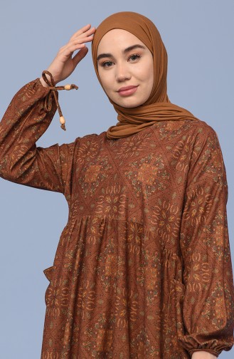 Robe Hijab Couleur Brun 22K8524-05