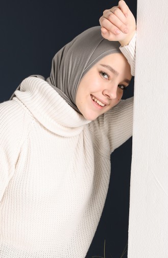 Balıkçı Yaka Triko Tunik 6420-07 Krem