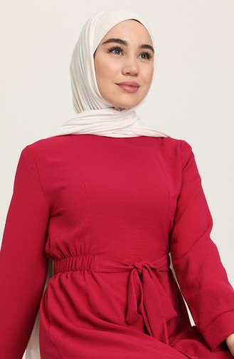 Fuchsia Hijab Dress 1284-02