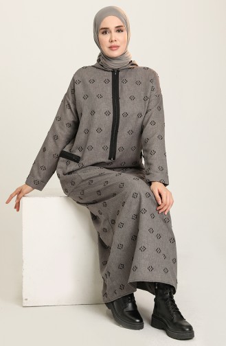 Gray Hijab Dress 22K8461-05