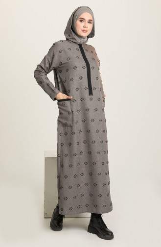 Gray Hijab Dress 22K8461-05