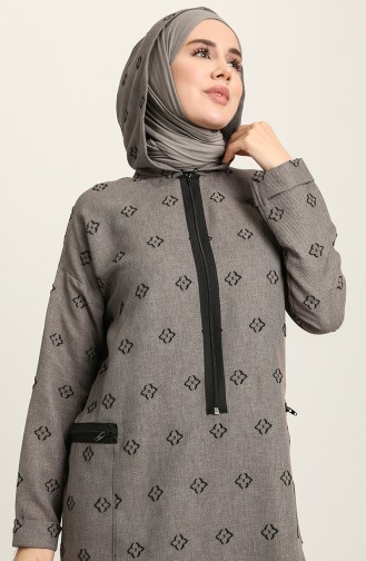 Gray Hijab Dress 22K8461-05