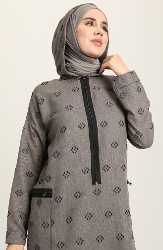 Gray İslamitische Jurk 22K8461-05