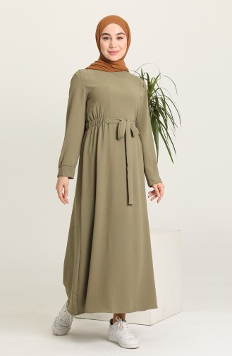 Khaki Hijab Dress 1284-07