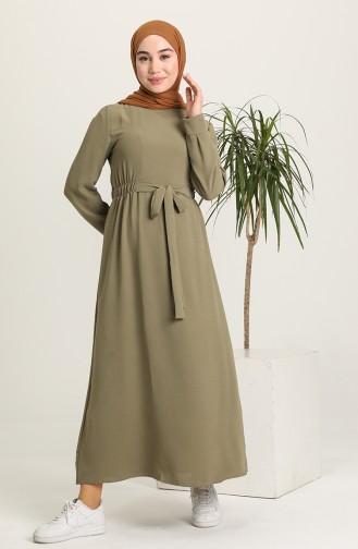 Khaki Hijab Dress 1284-07