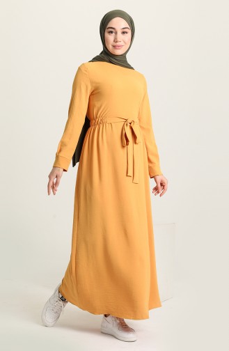 Mustard Hijab Dress 1284-09