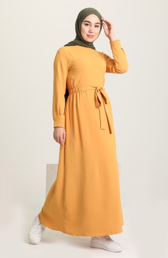 Mustard Hijab Dress 1284-09