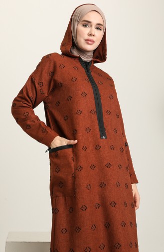 Robe Hijab Couleur brique 22K8461-03