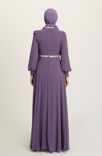 Violet Hijab Evening Dress 4917-06