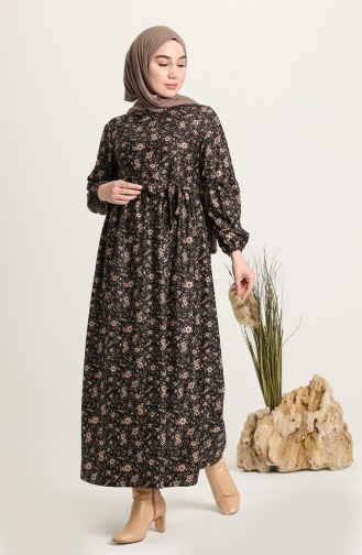 Black Hijab Dress 22K8469B-01