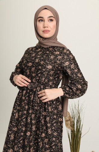 Schwarz Hijab Kleider 22K8469B-01