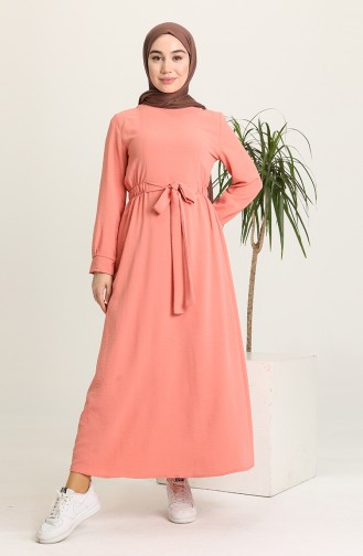 Salmon Hijab Dress 1284-04