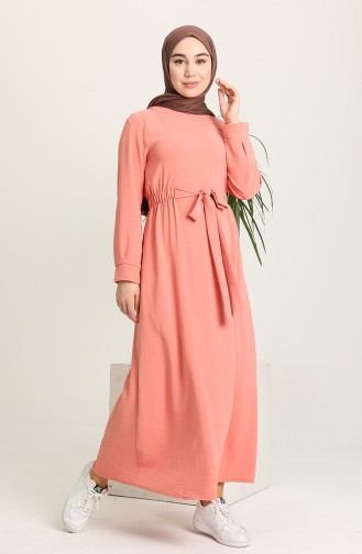 Salmon Hijab Dress 1284-04