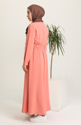 Salmon Hijab Dress 1284-04