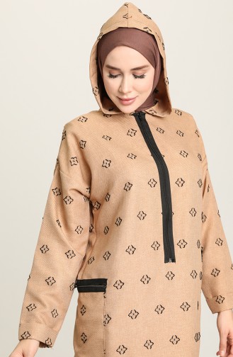 Milchkaffee Hijab Kleider 22K8461-04