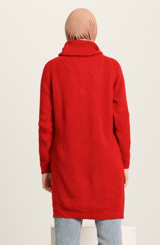 Balıkçı Yaka Triko Tunik 6420-02 Kırmızı