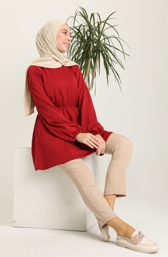 Büzgülü Tunik 0179-03 Bordo