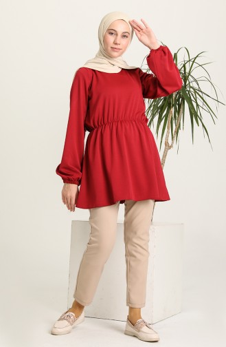 Büzgülü Tunik 0179-03 Bordo