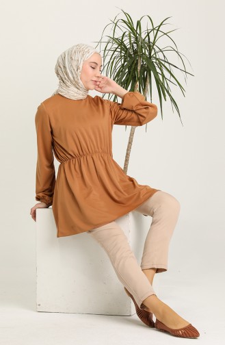 Büzgülü Tunik 0179-04 Taba