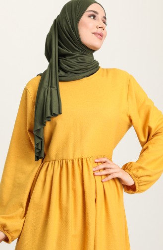 Mustard İslamitische Jurk 1694-04