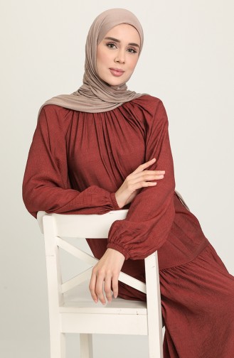 Robe Hijab Rose Pâle Foncé 1697-05