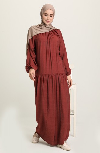 Robe Hijab Rose Pâle Foncé 1697-05