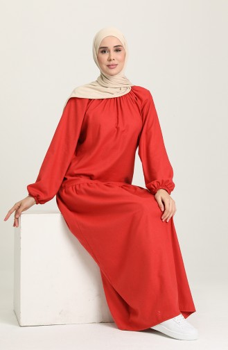 Granat-Blumen Hijab Kleider 1697A-01